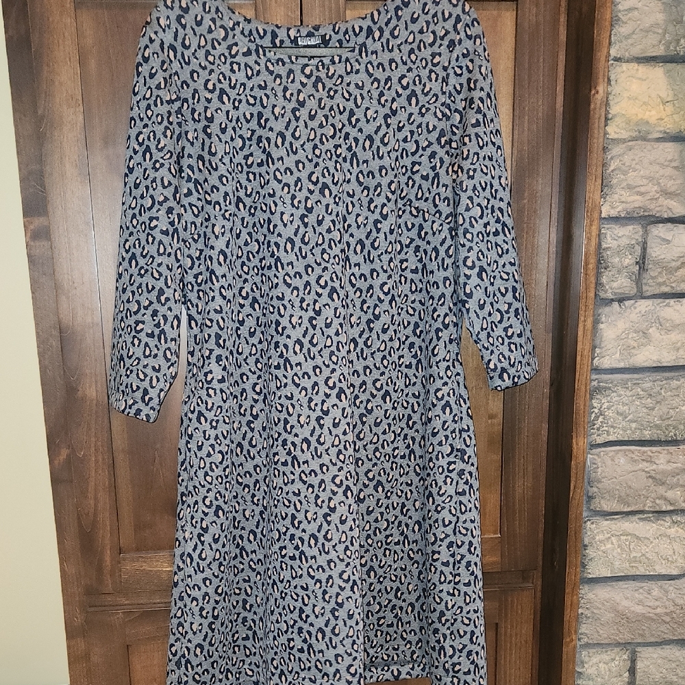 Nicole Miller Animal Print Long Sleeve Dress